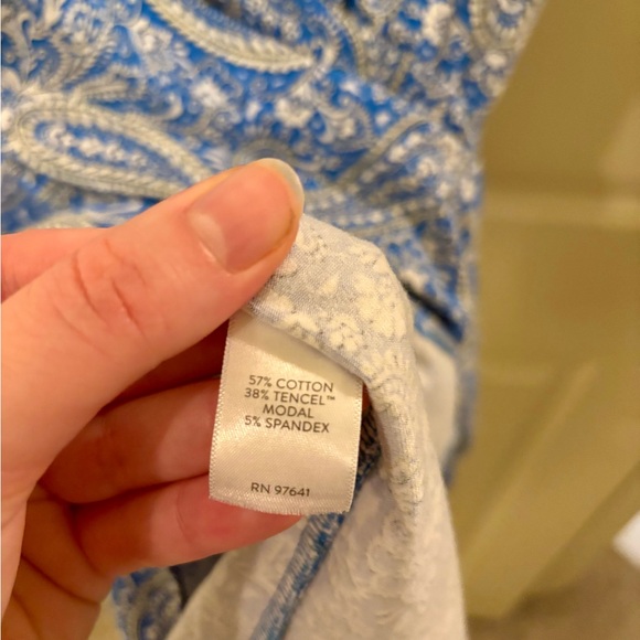 J. Jill Blue and White Paisley Shift Dress Large Petite - Vacation, summer - Picture 5 of 6